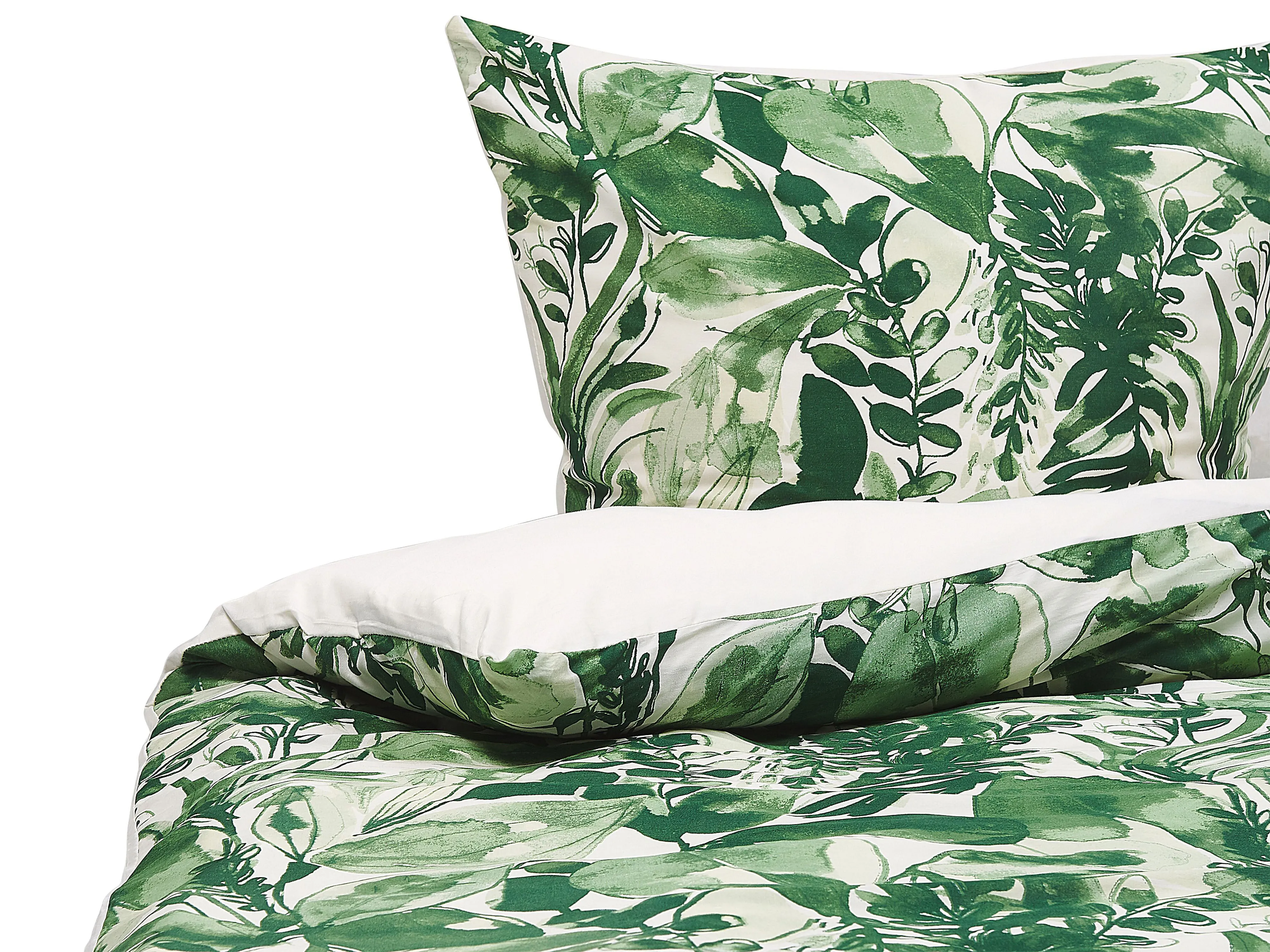 Duvet Cover Set GREENWOOD Sateen Cotton 135 x 200 cm Green