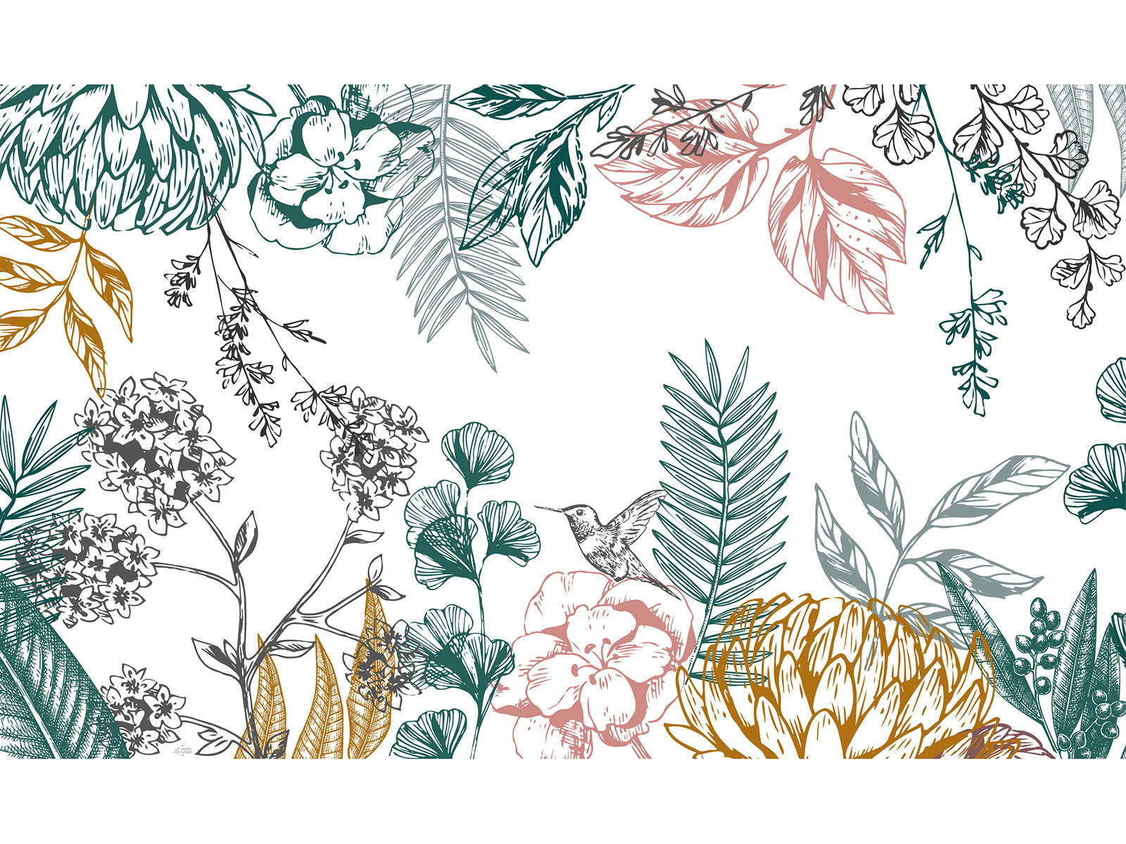 ORÉE DU BOIS - Tapis vinyle vert forêt 65x180cm