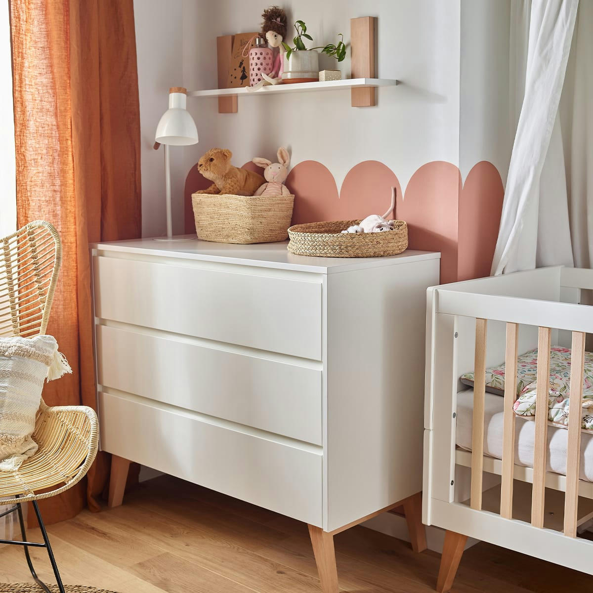 SWING - Commode 3 tiroirs blanc naturel