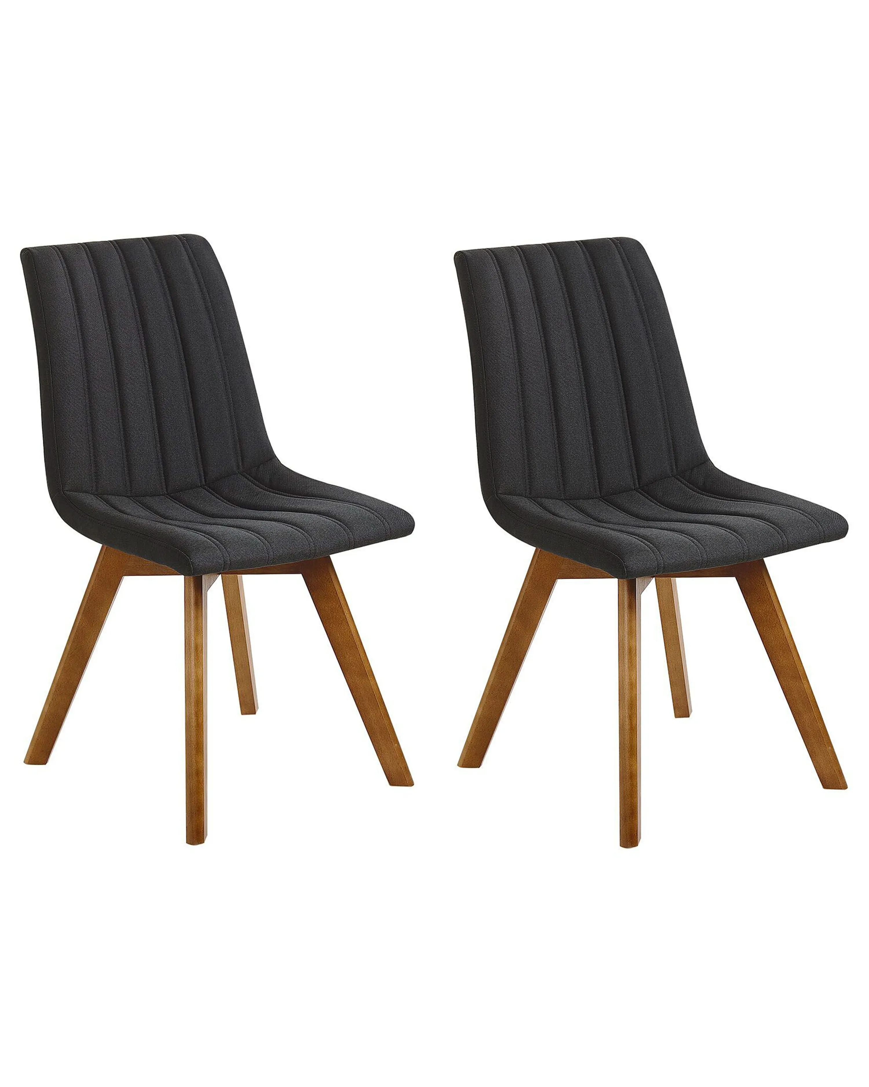 Set of 2 Dining Chairs CALGARY Fabric Black