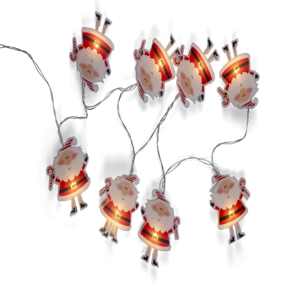 Guirlande lumineuse intérieur 8LED Père No&euml;l à piles 1,4m