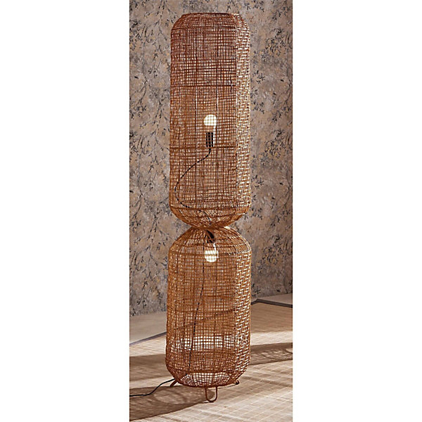lampe sur pied en rotin naturel style bohème éclairage doux 36 x 36 x 150 cm rotin naturel clair