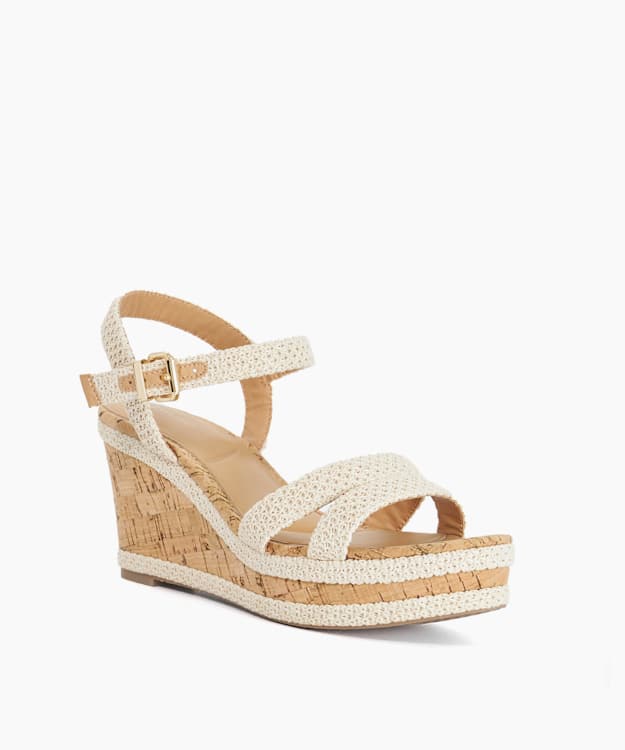 Kipling Ecru - Cork Wedge Sandals