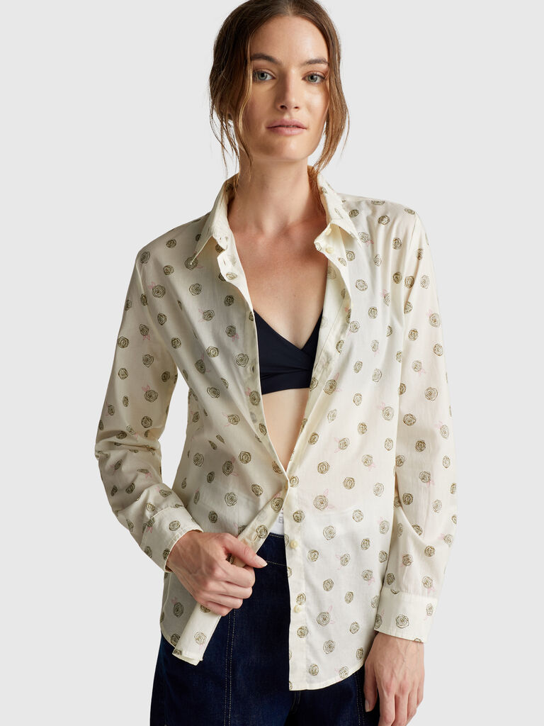 Patterned shirt in lightweight cotton