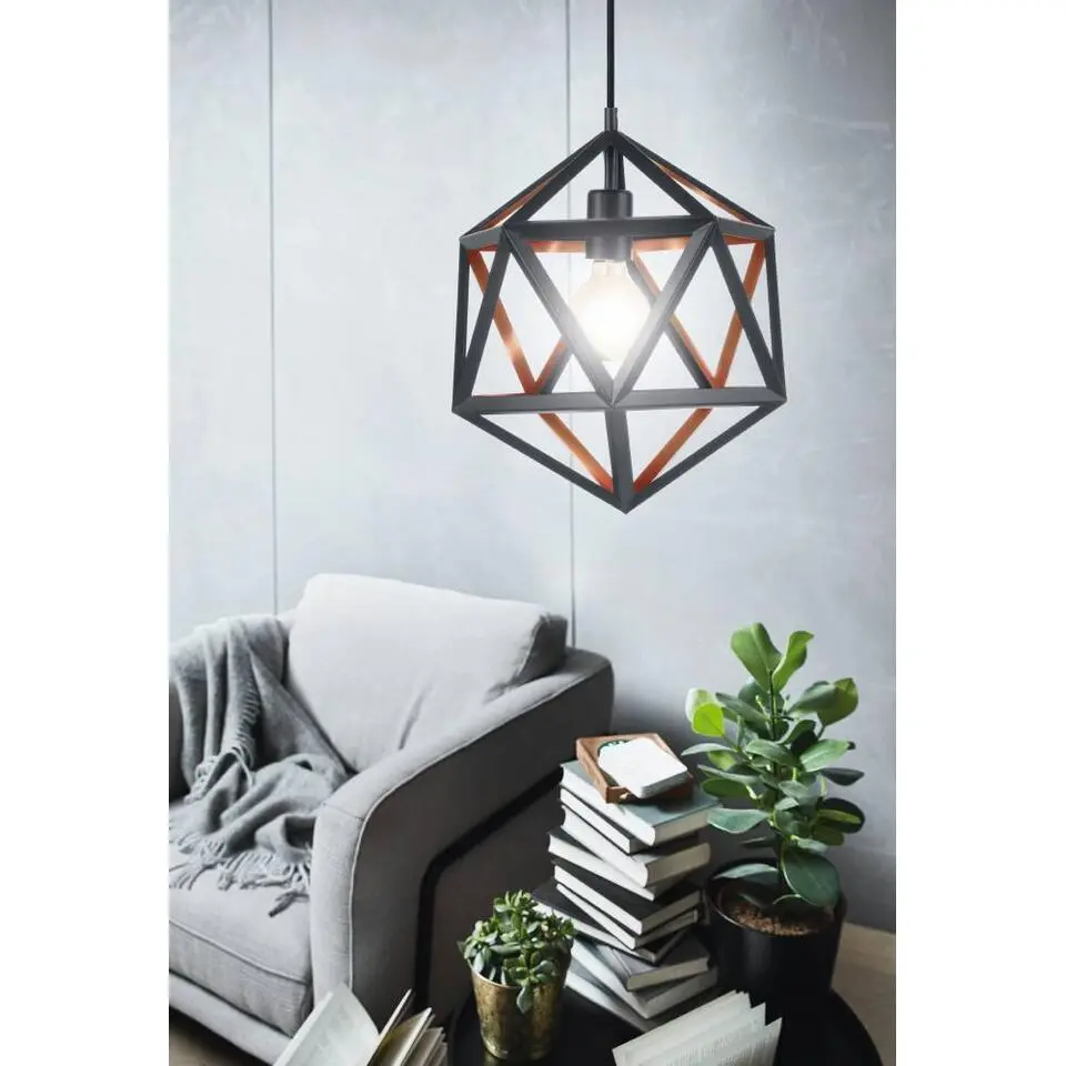 EGLOEmbleton1-Hanglamp-E27-&Oslash;30,5cm-Zwart/Koper