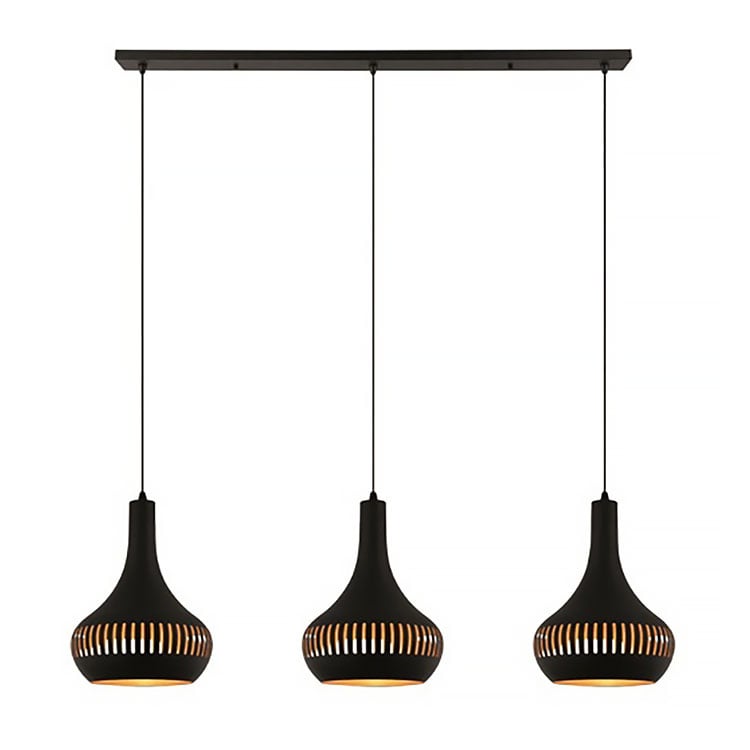 Freelight hanglamp Canna - 3 lichts - 120 x 150  cm - zwart - goud