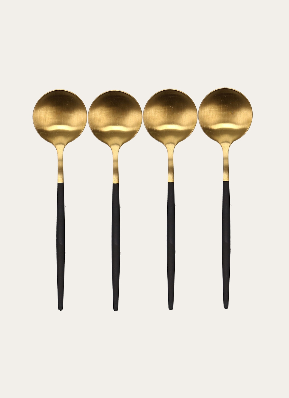 COFFRET DE 4 CUILLÈRES à CAFÉ SOVI NOIR DORE