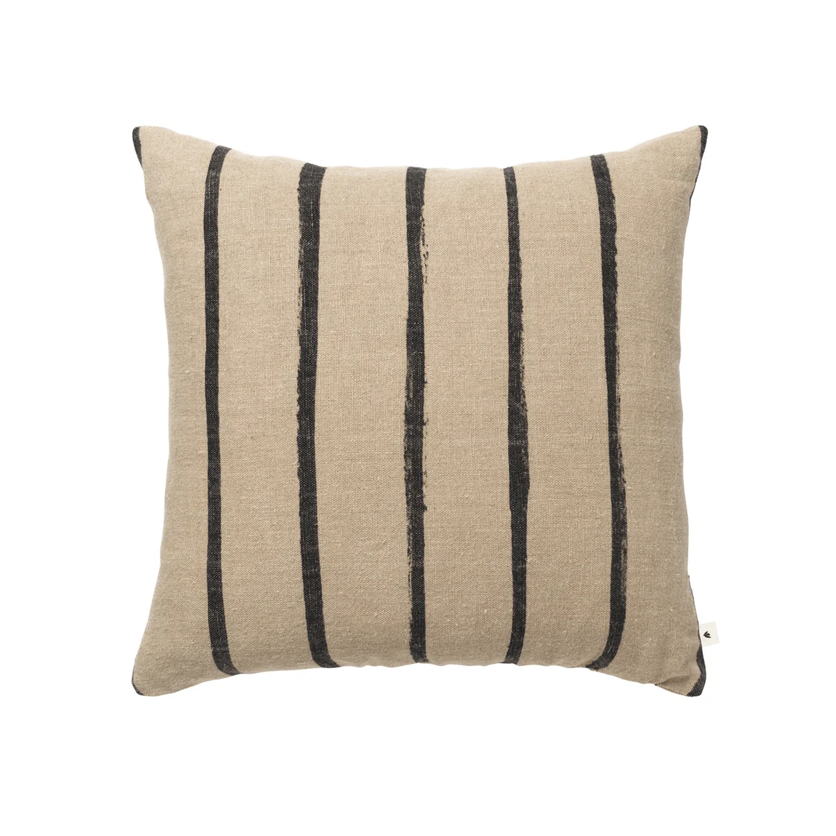 Ferm Living - Oleo Kissen, 50 x 50 cm, Leinen natur / schwarz