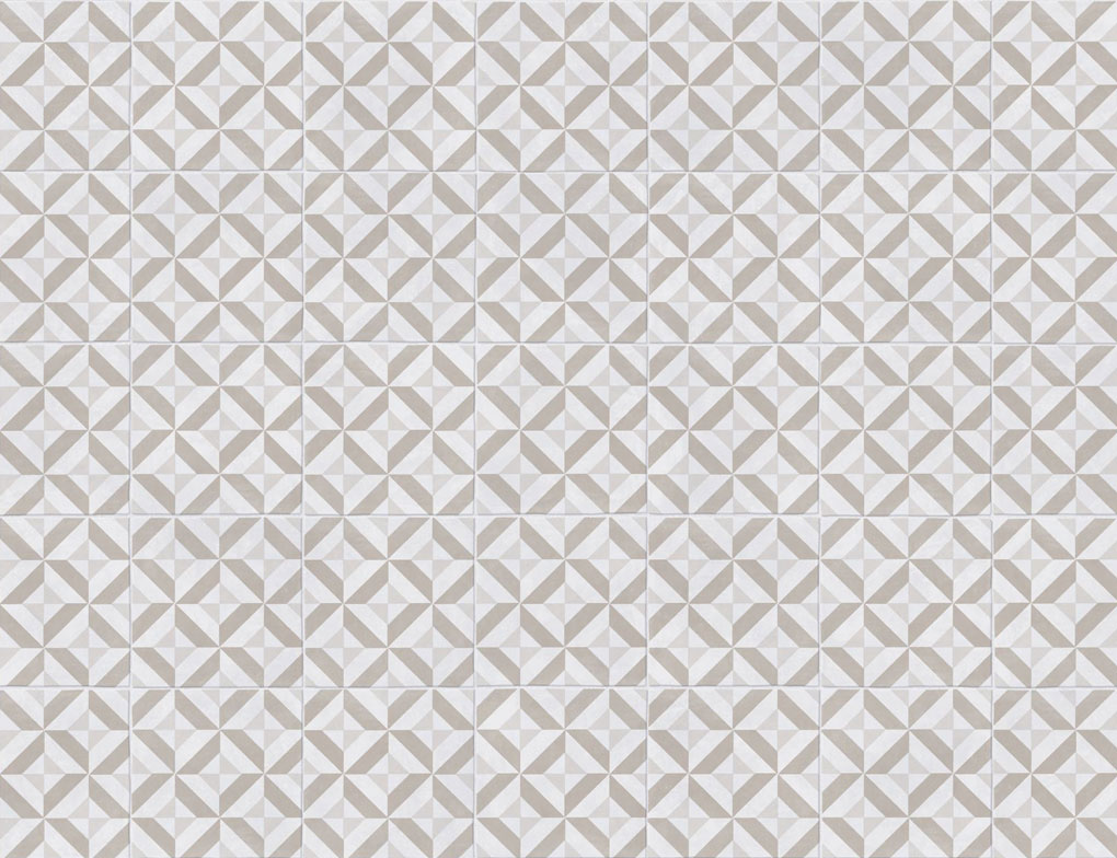 PVC Hermes Tile Weiß, Beige 4m