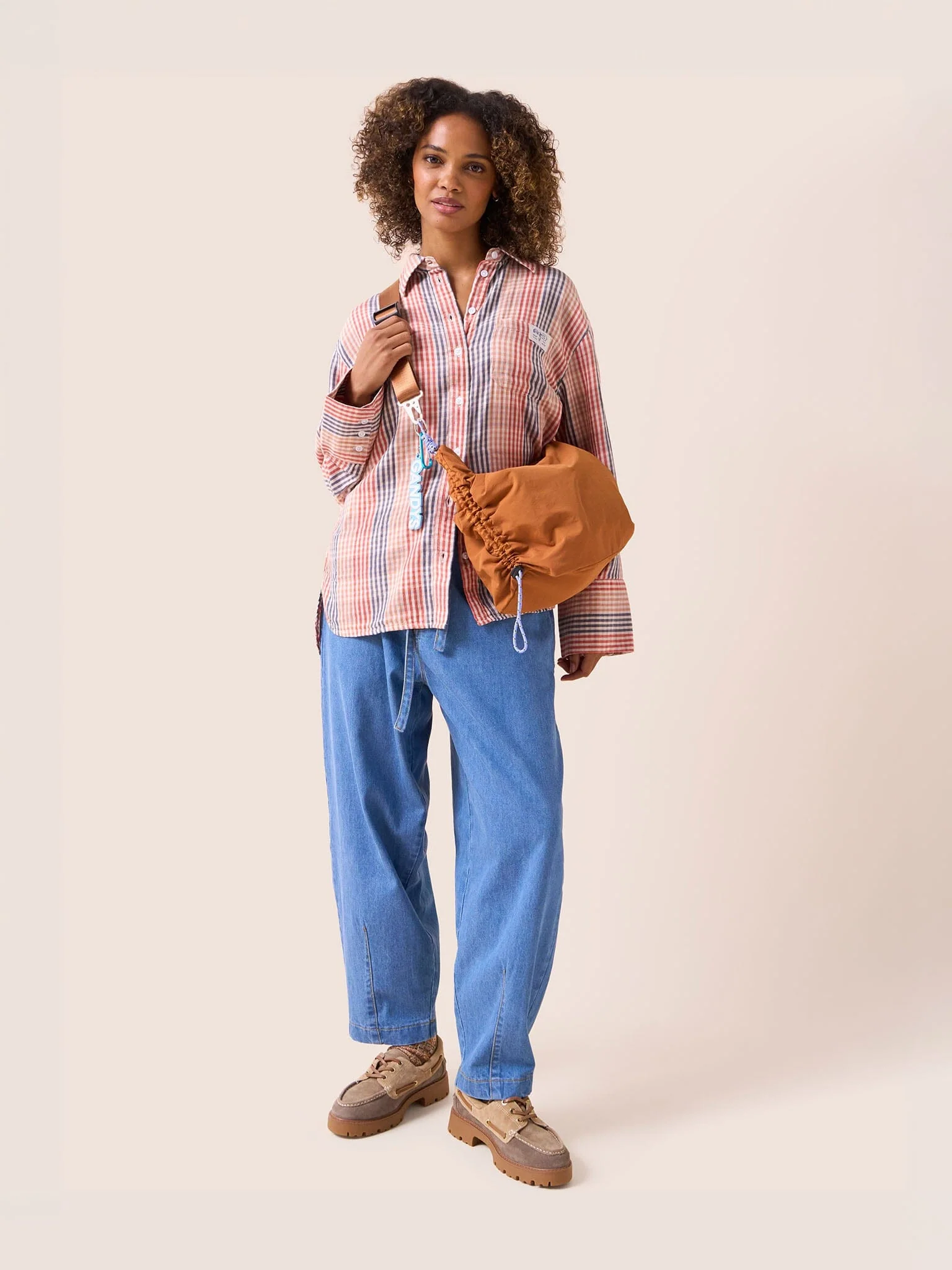 Carabiner Club Recycled Small Crescent Bag in Orange