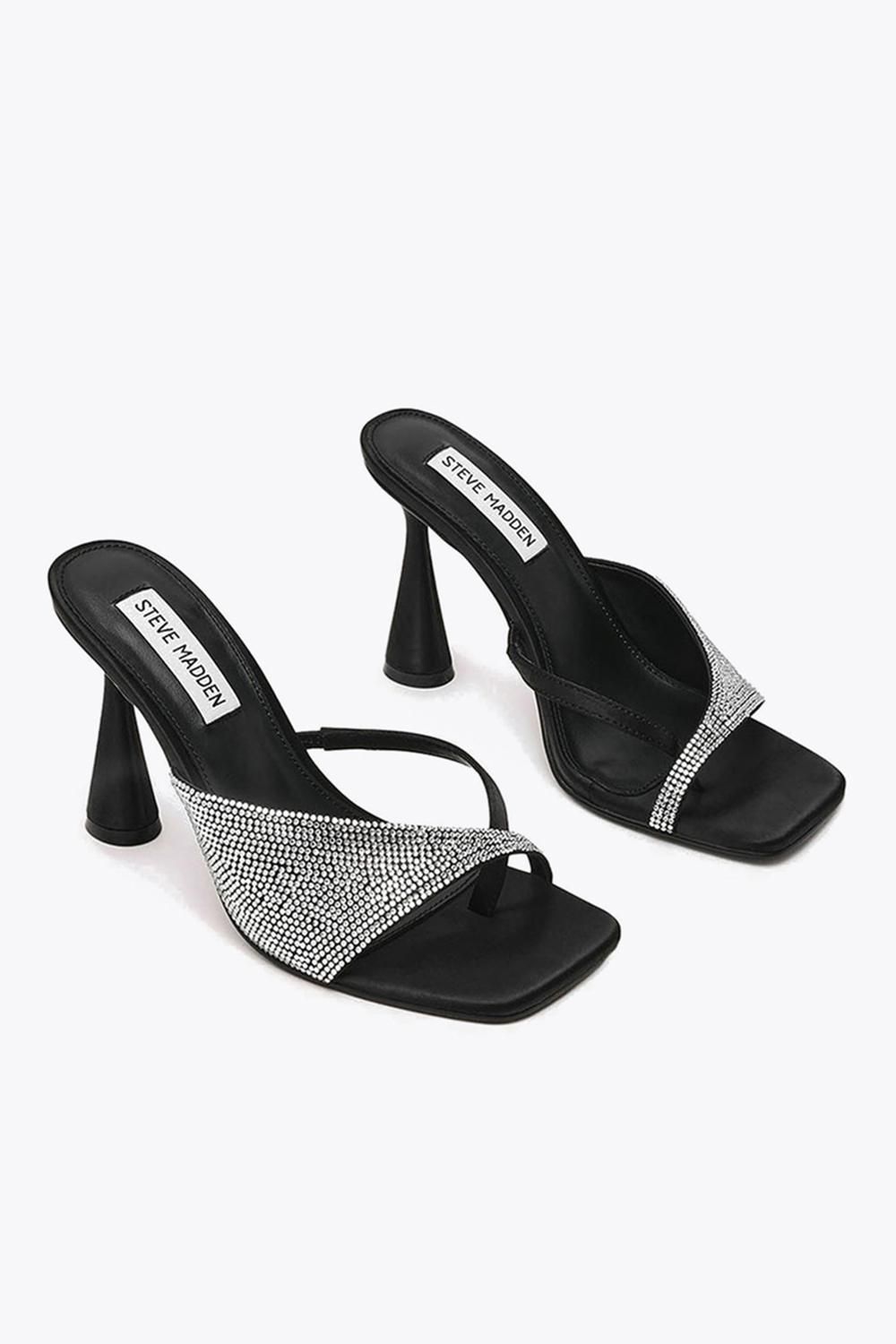STEVE MADDEN Herah Heel Black' Fabric Heels