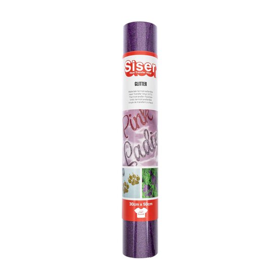 Siser Purple Glitter Heat Transfer Vinyl 30cm x 50cm