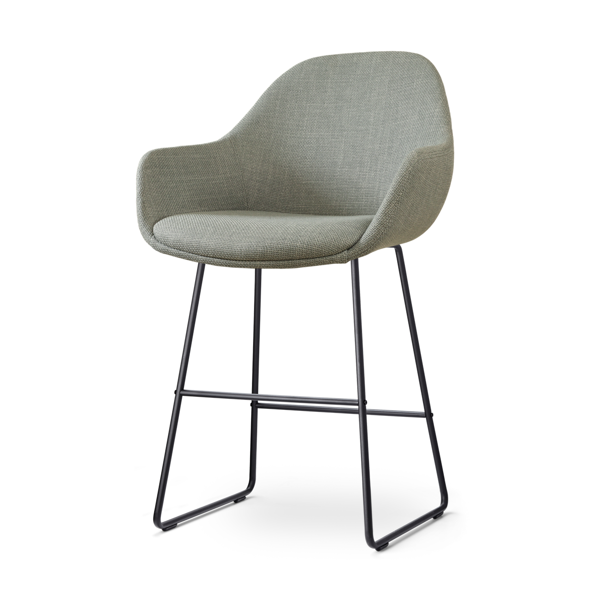 Nolon Nino-Mae Barkruk Saliegroen - met Armleuning - Zwart - 65 cm