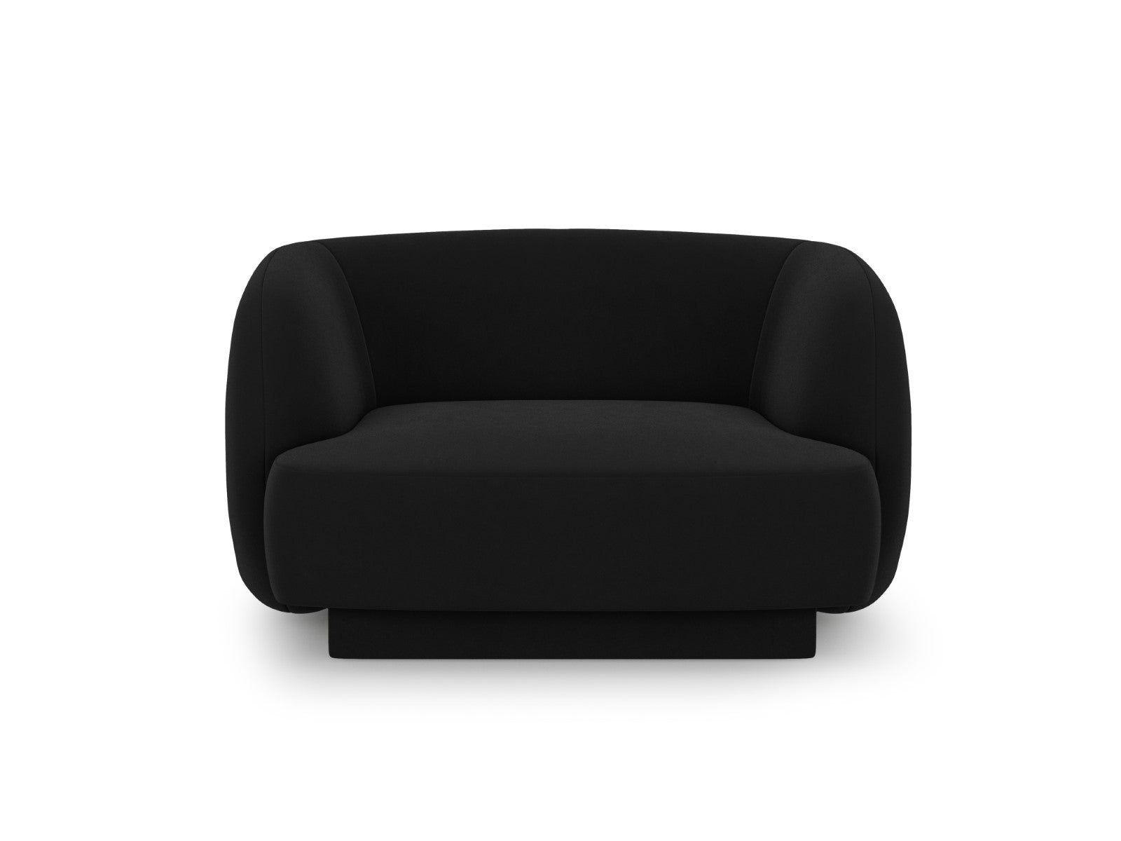 Micadoni Fauteuil Miley flueel, zwart - 90x103x70cm