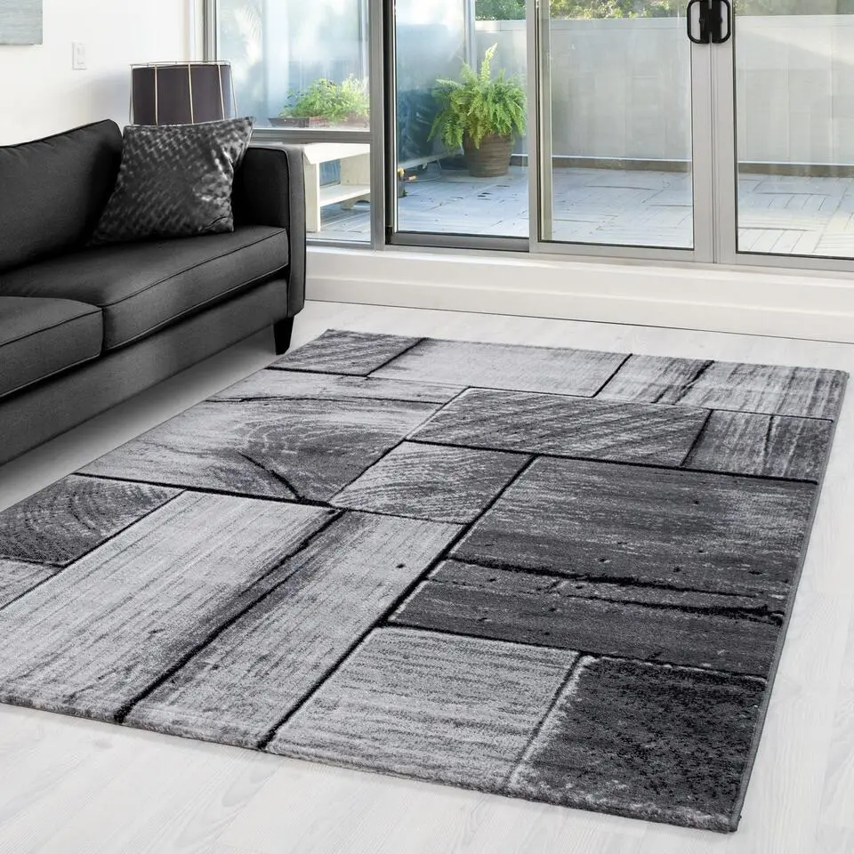 Modern Design Vloerkleed Parma - Zwart/Grijs - Laagpolig 160x230 cm
