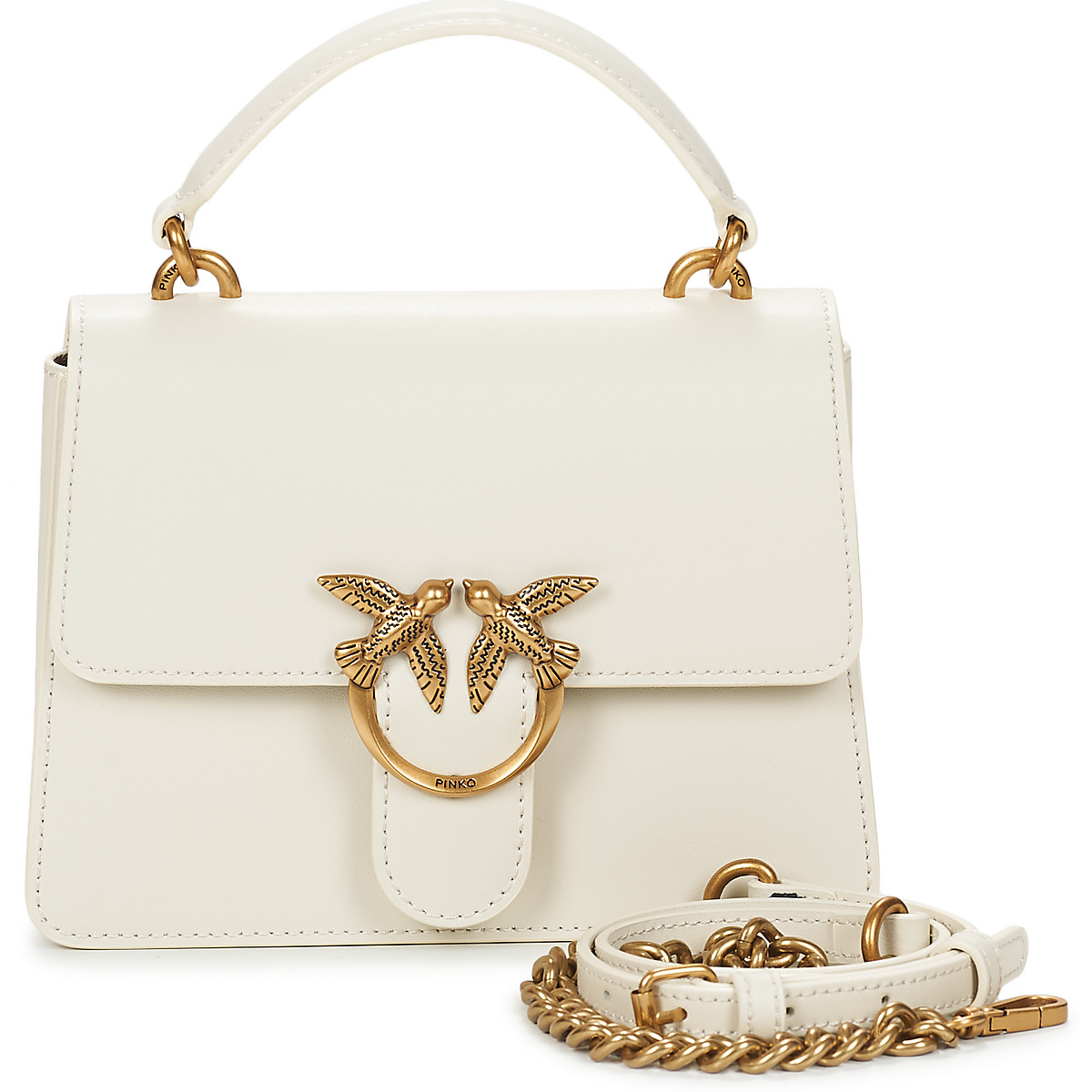 Pinko - LOVE ONE TOP HANDLE MINI LIGHT - White / Gold