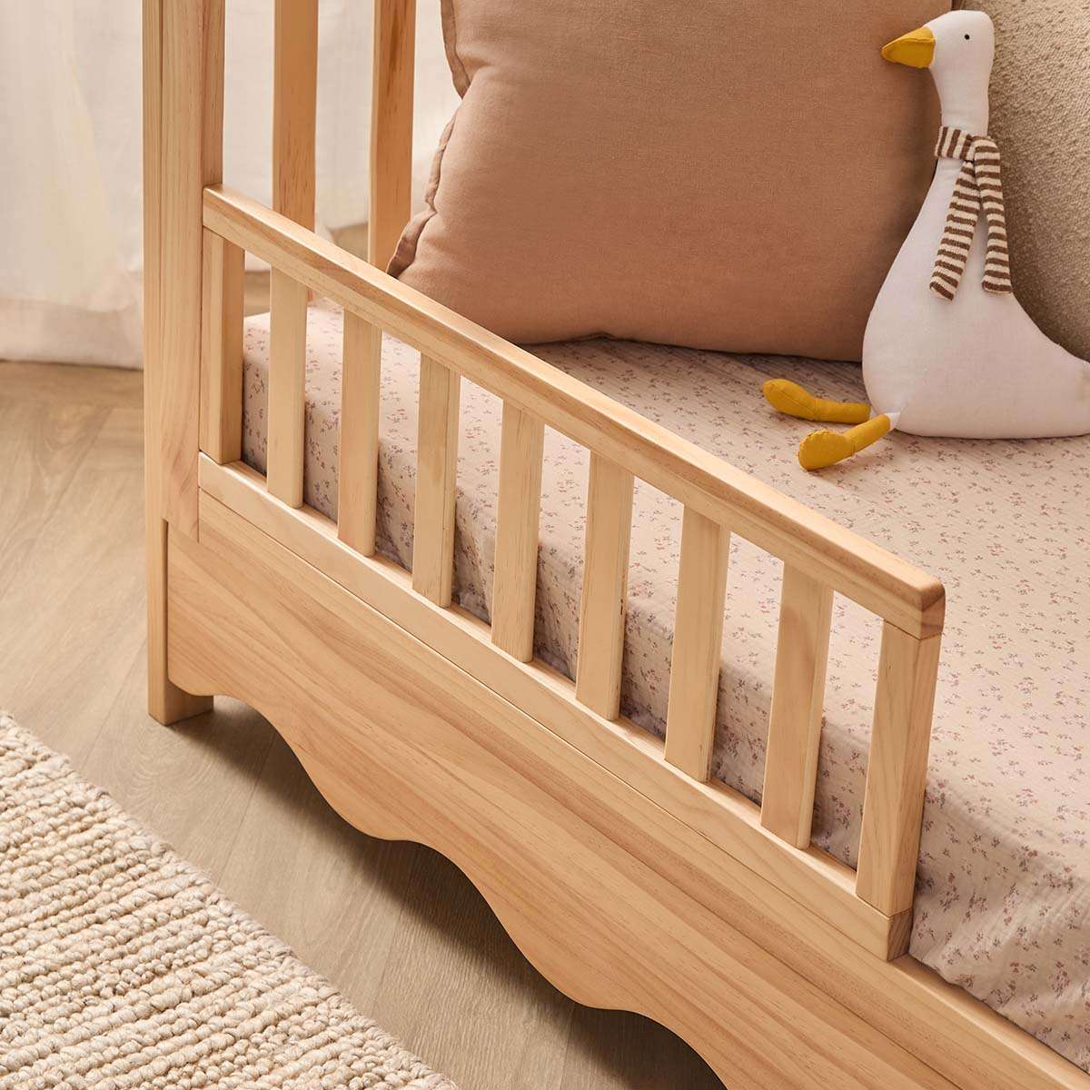 Malena Cot Toddler Bed Half Frame - Natural