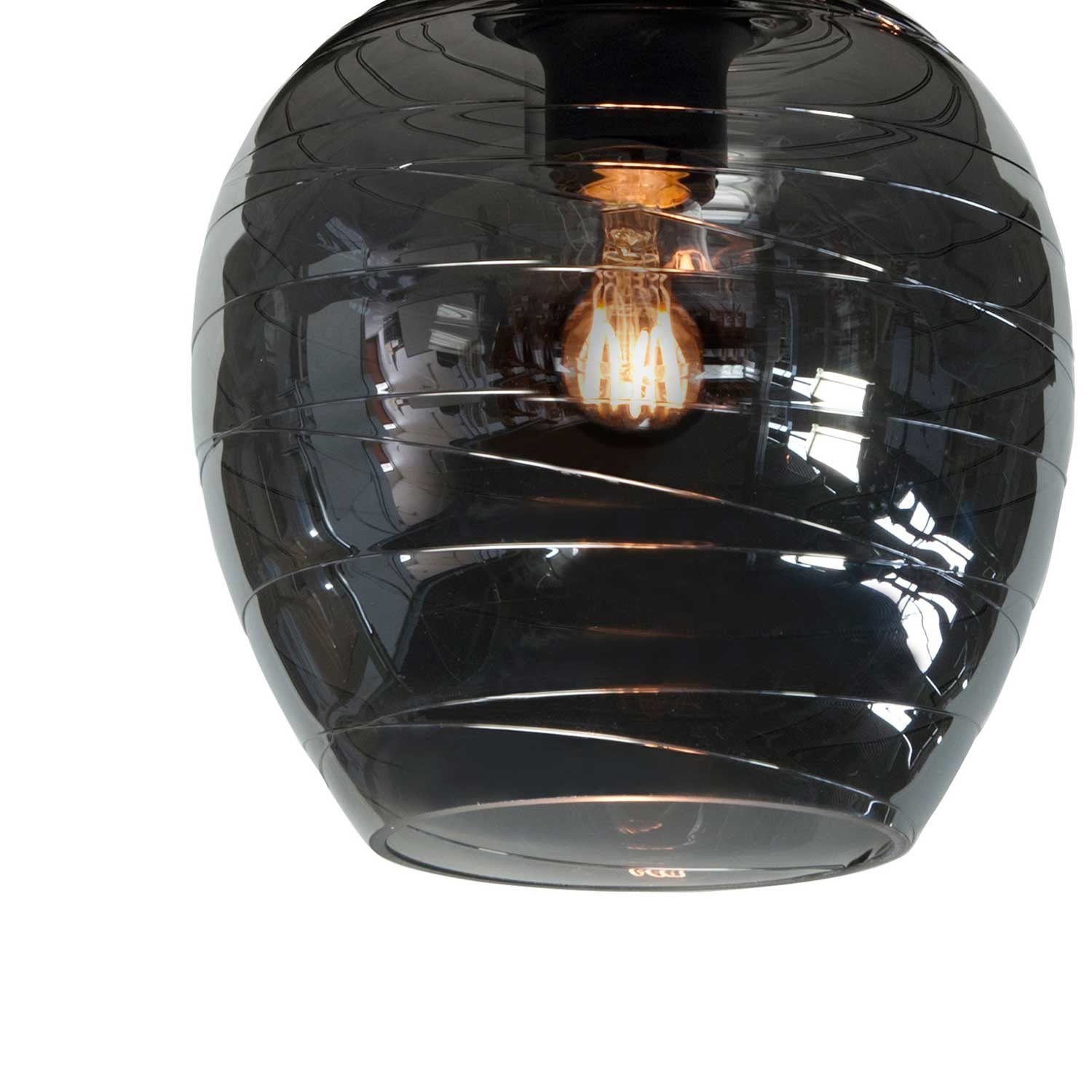 Highlight Plafondlamp Fantasy Apple 1 lichts Ø 21 cm rook glas