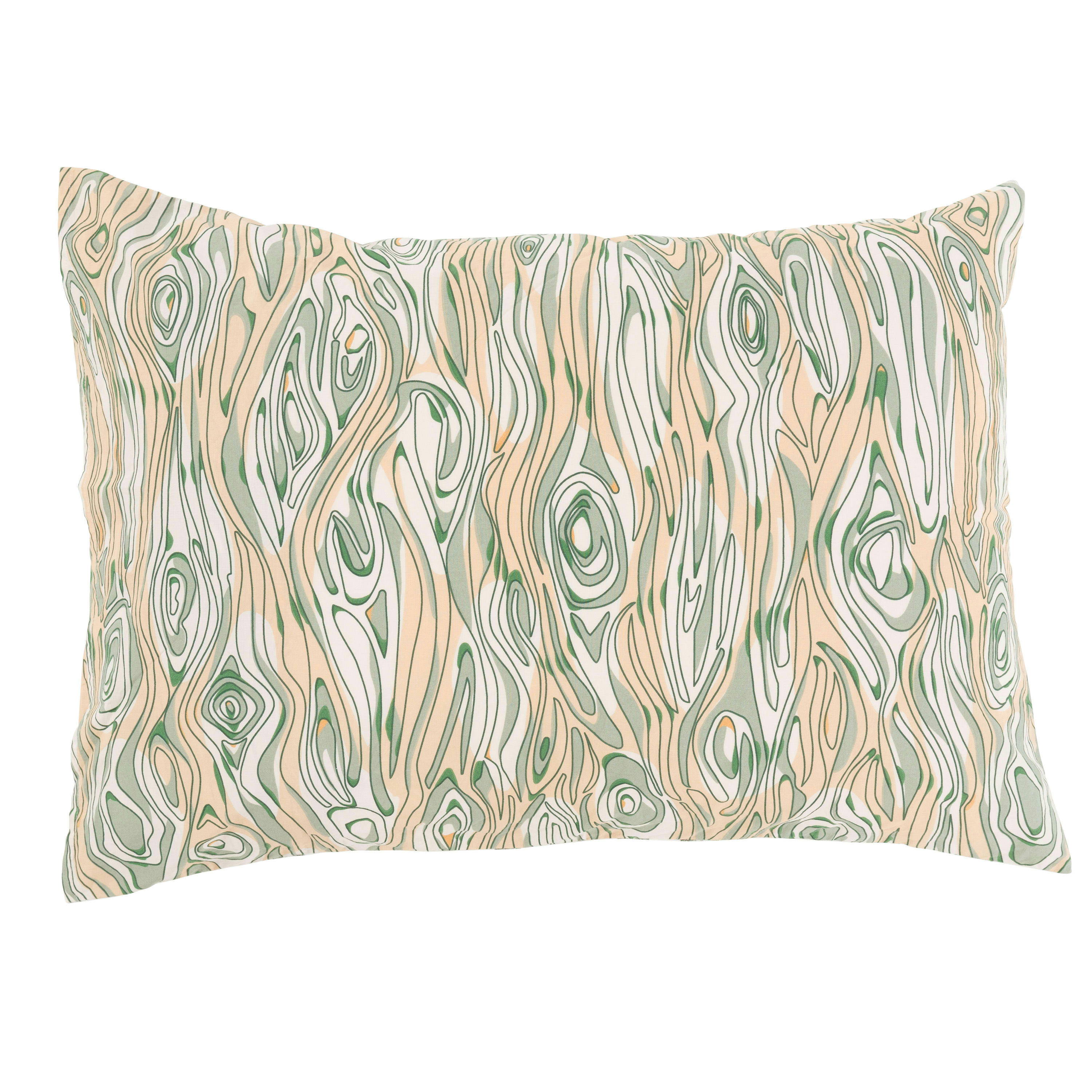 MONARBRE - Taie d'oreiller rectangulaire réversible coton bio  vert 50x70