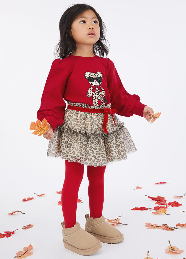 Gonna in tulle animalier