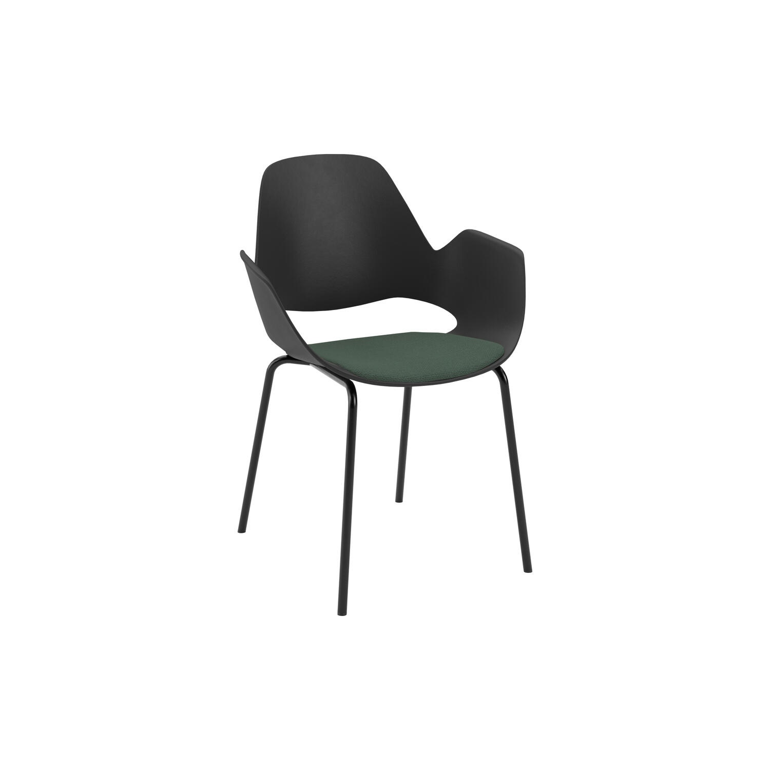 FALK Tube stol med arml&aelig;n, dark green