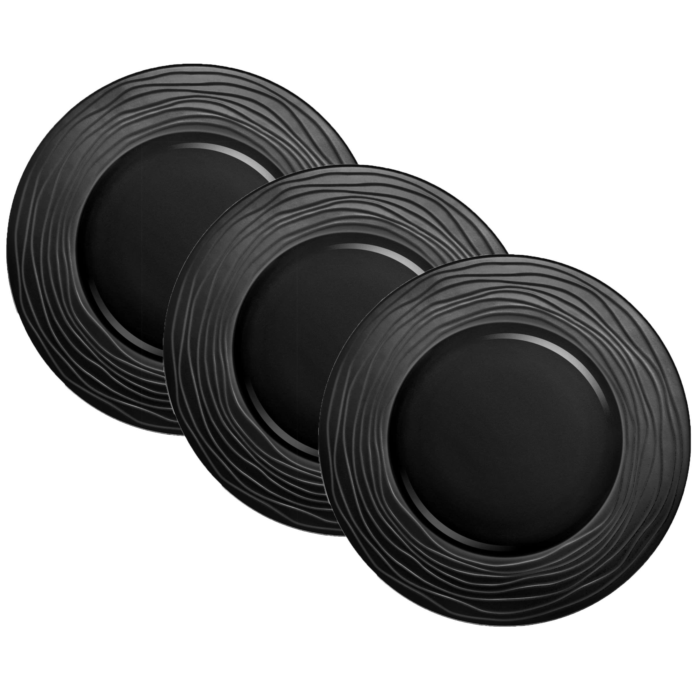 ESCALE NOIR - Coffret 3 assiettes de présentation D31,5cm