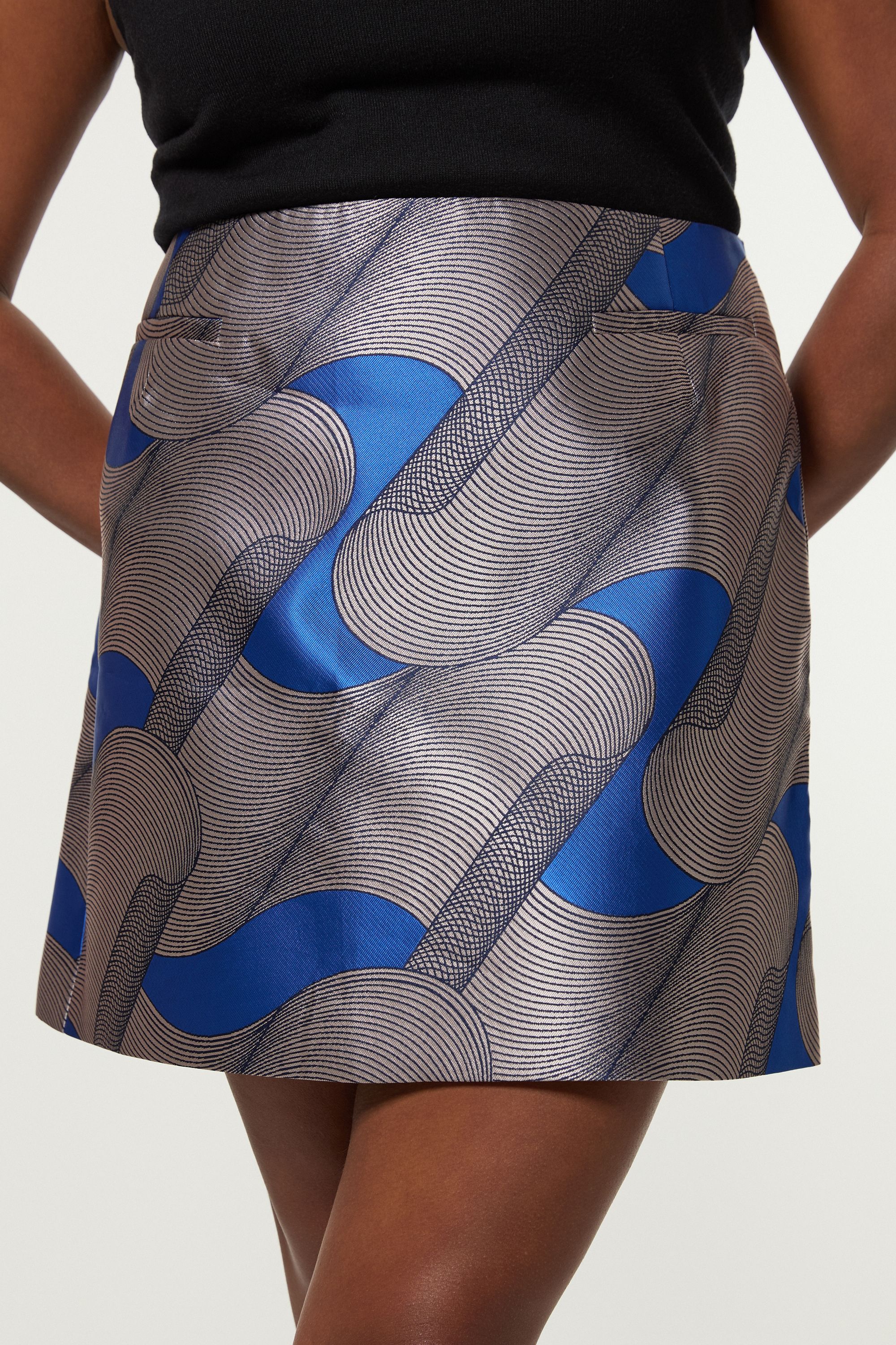 KarenMillen Amelia Graham Plus Size Printed Tailored Mini Skirt