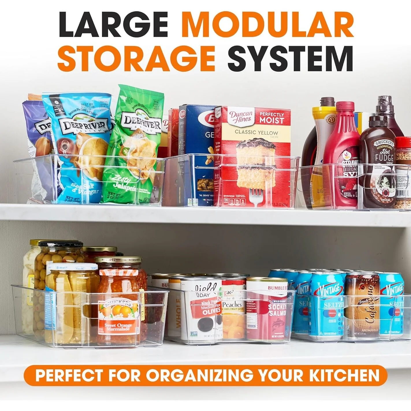 Cheer Collection Clear Refrigerator Organizer Bins