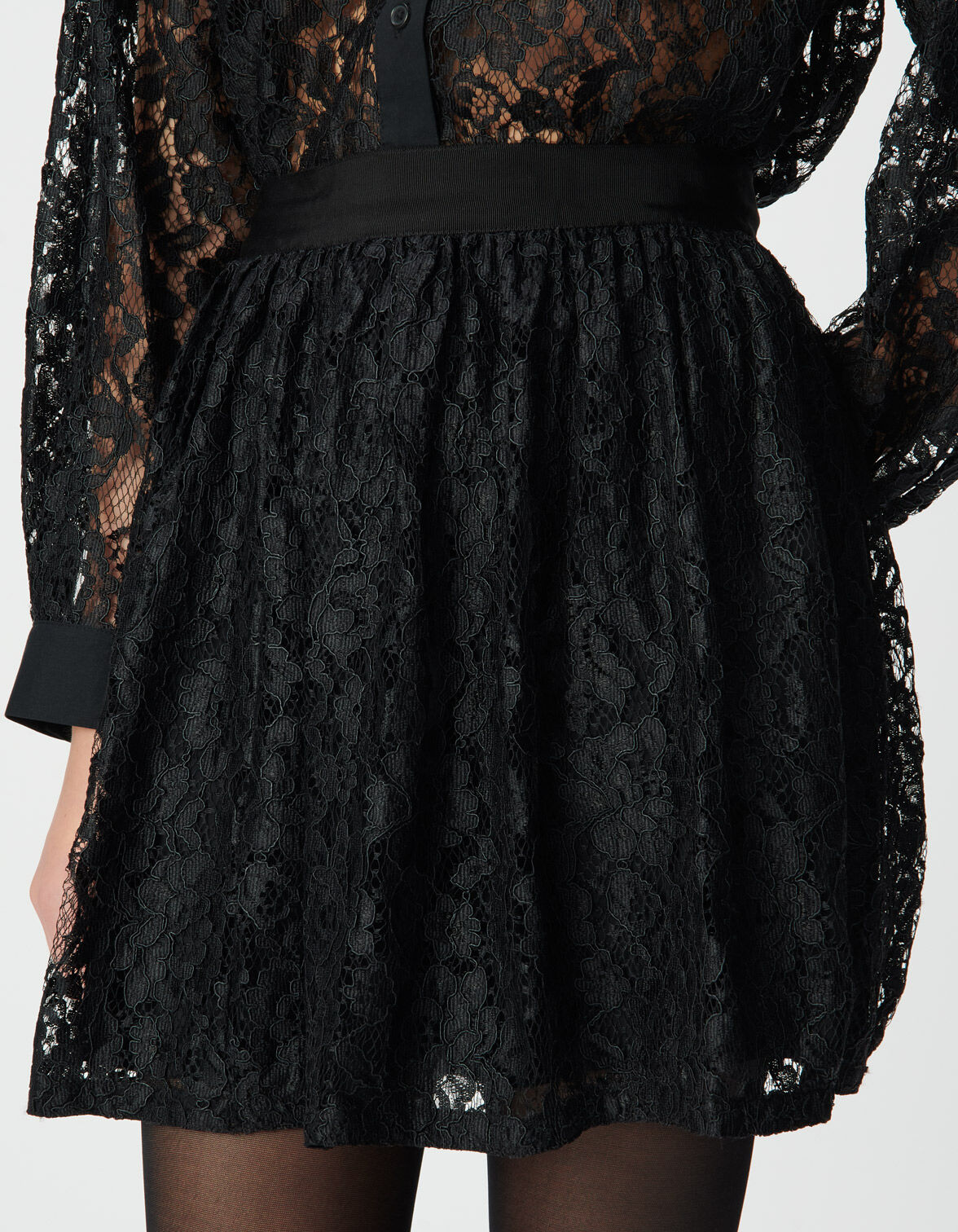 Jupe courte noire tout dentelle Femme