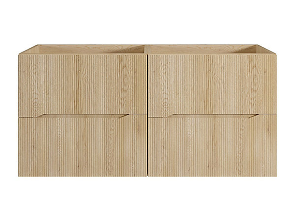 Meuble sous vasque suspendu strié - Naturel clair - 120 cm - ORISO
