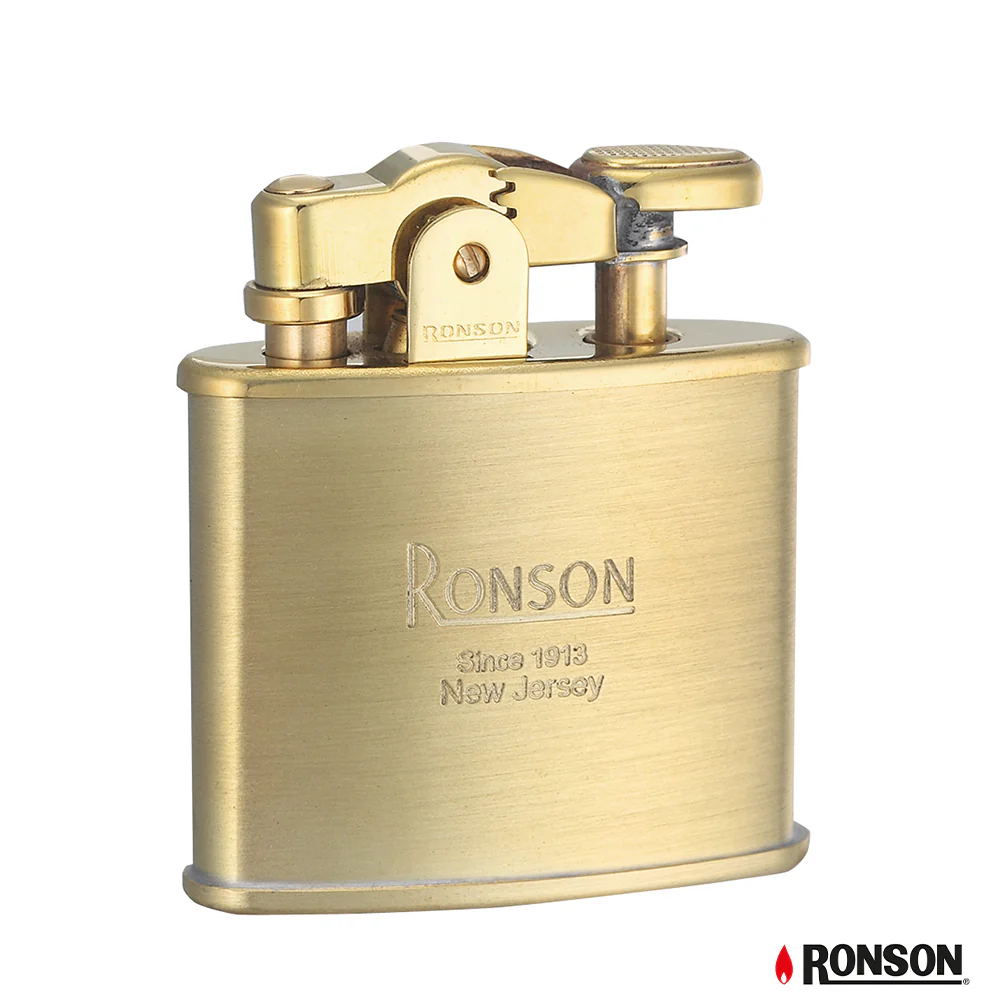 Ronson Nostalgia Brass Satin Flint Oil Lighter (R020027)