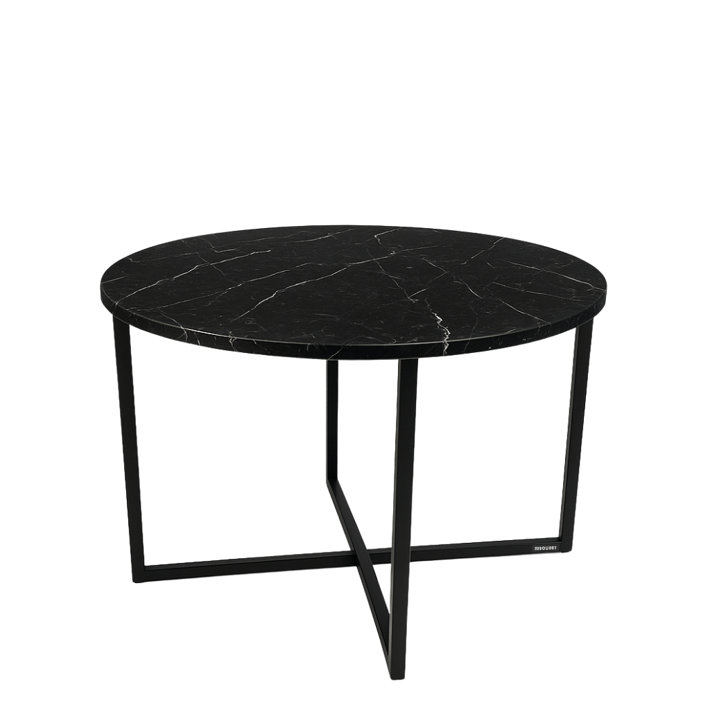 Stolik Kawowy Okrągły z Marmurem Nero Marquina DRITTO - 11