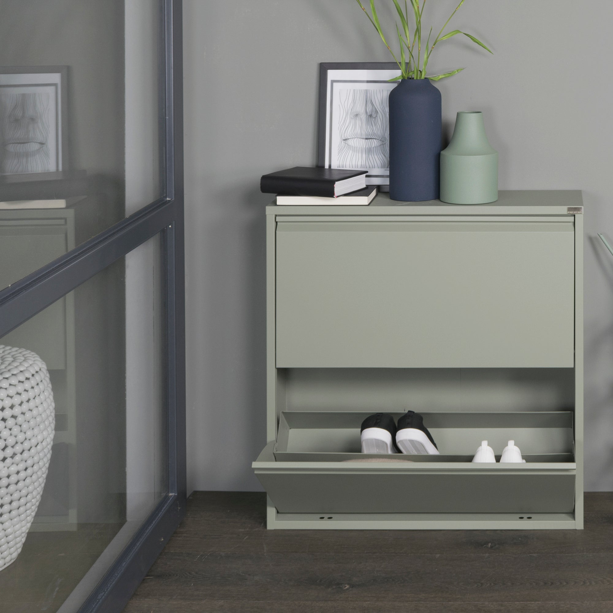 Spinder Design Billy 2 Schoenenkast - Dusty Green