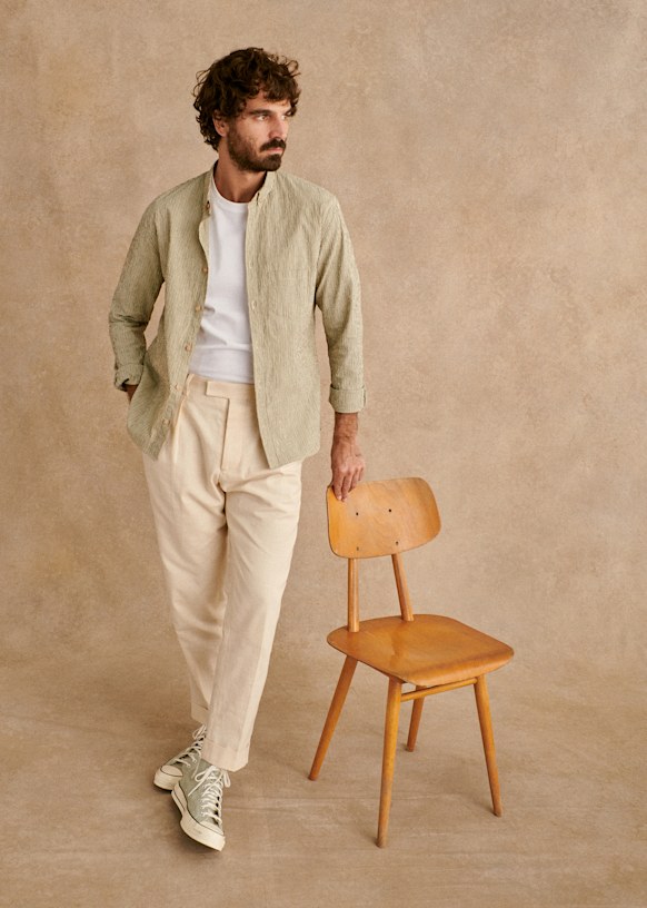 Coton Linen Seersucker Charlie Shirt