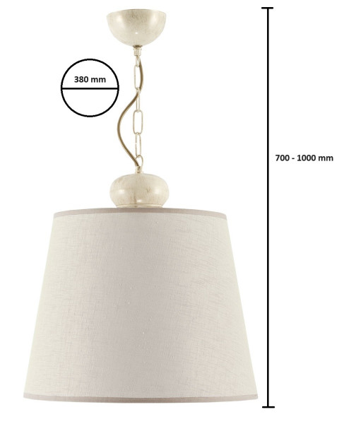 Lampa sufitowa KAMELIAecru 1xE27x15W IP20 Jupiter
