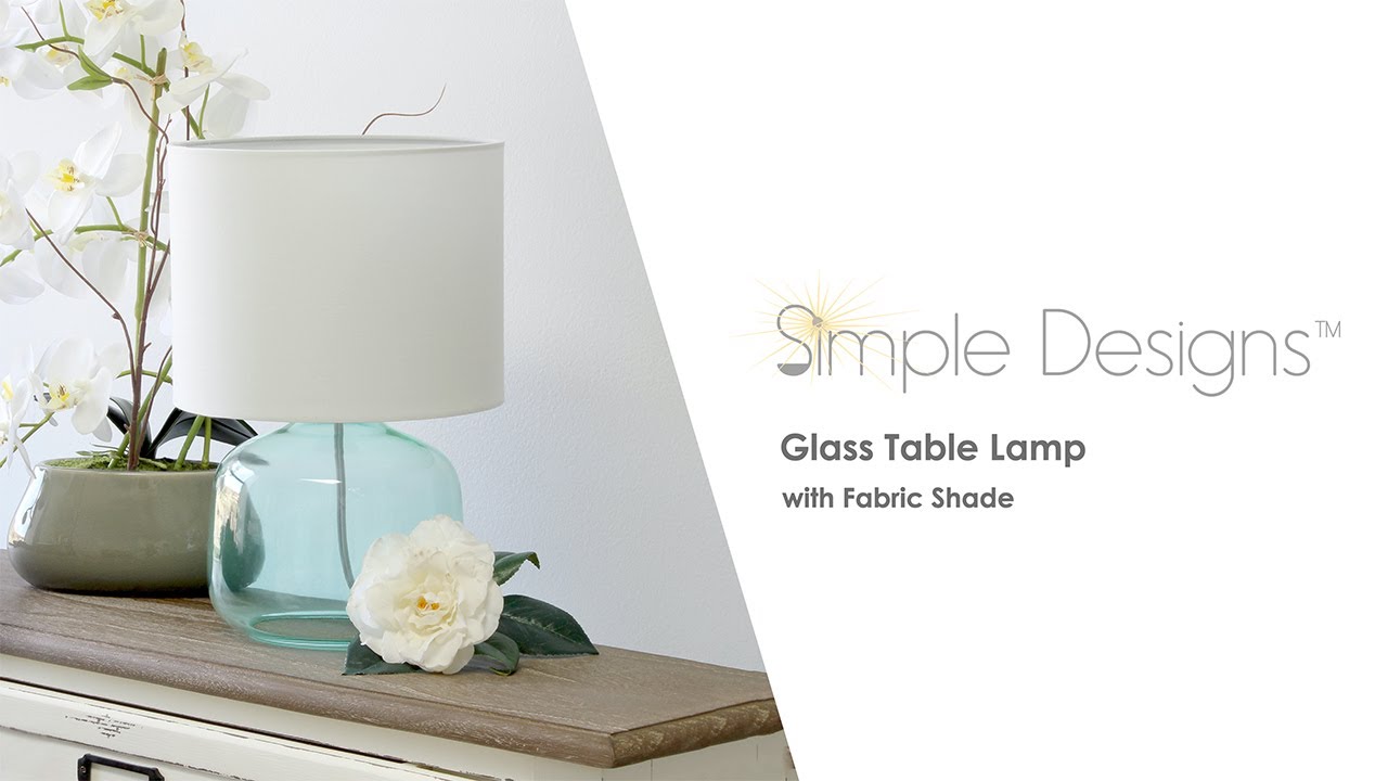 All The Rages Glass Table Lamp with Fabric Shade