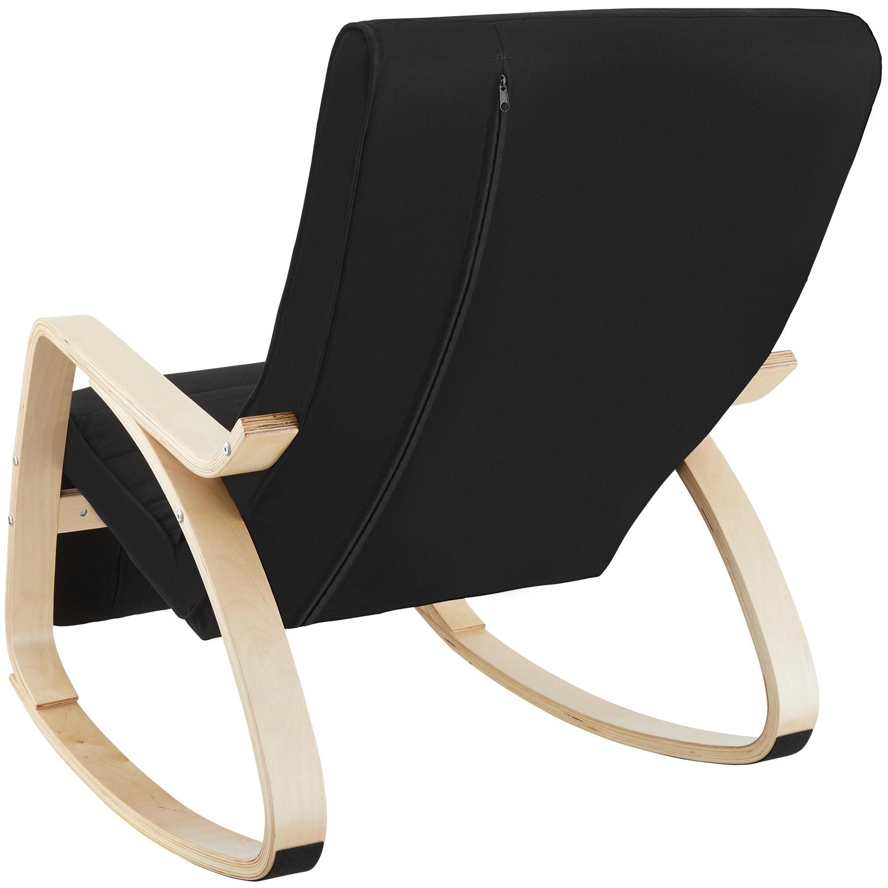 - Fauteuil à bascule Avec des accoudoirs, cadre en bois de bouleau noir