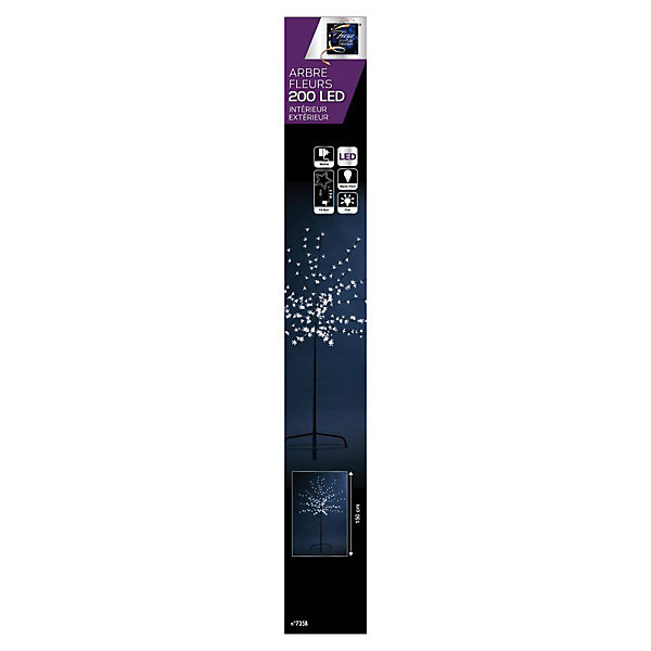 Arbre lumineux extérieur prunus h1.5m 200 led blanc froid   transfo - feeric lights &christmas