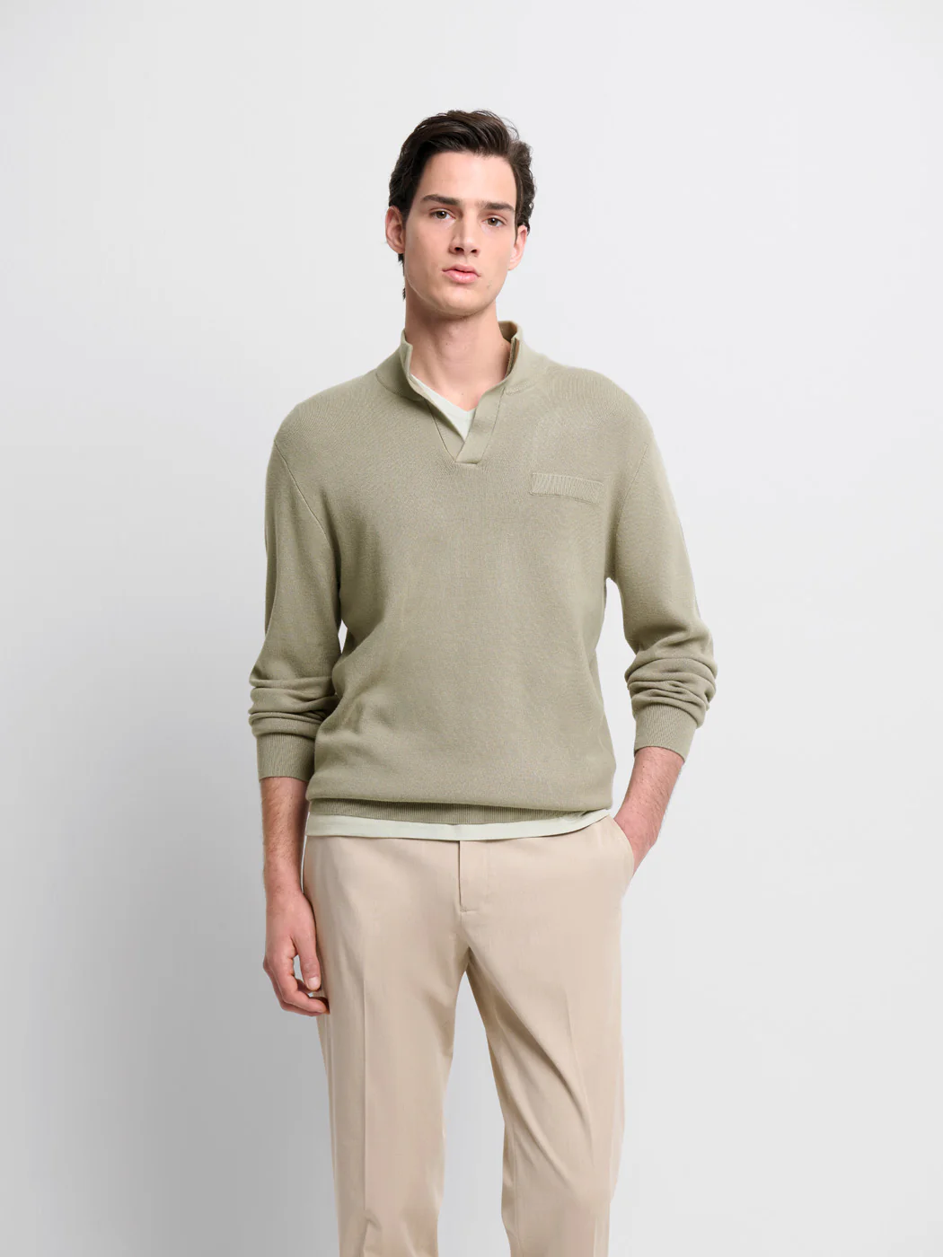 Pull col montant viscose certifiée