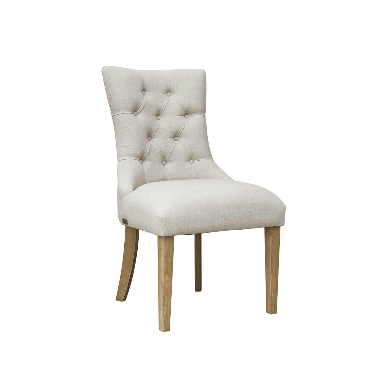 OPHELIA - Lot de 2 chaises lin naturel lot capitonné