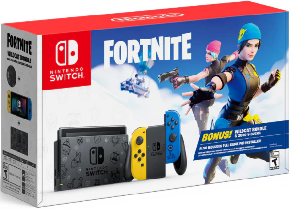 Nintendo Switch Console Fortnite Wildcat Bundle Edition with Exclusive Joy-Cons  2000 V-Bucks