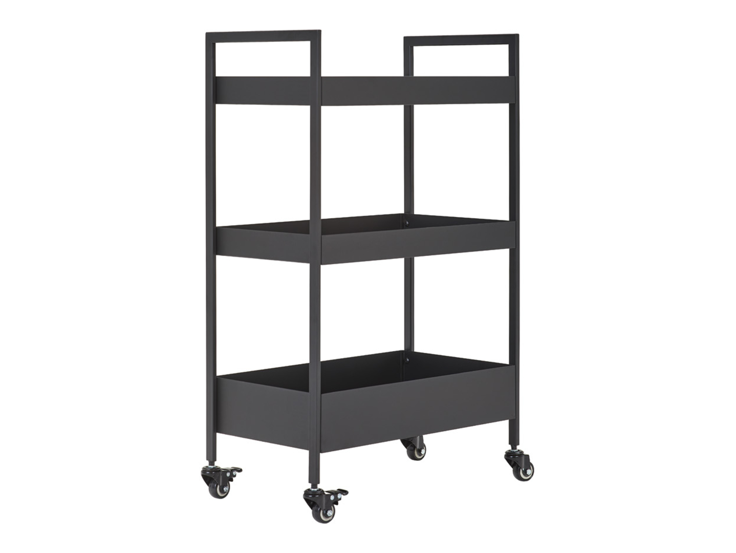 Regał mobilny Helge 51 cm z 3 półkami czarny