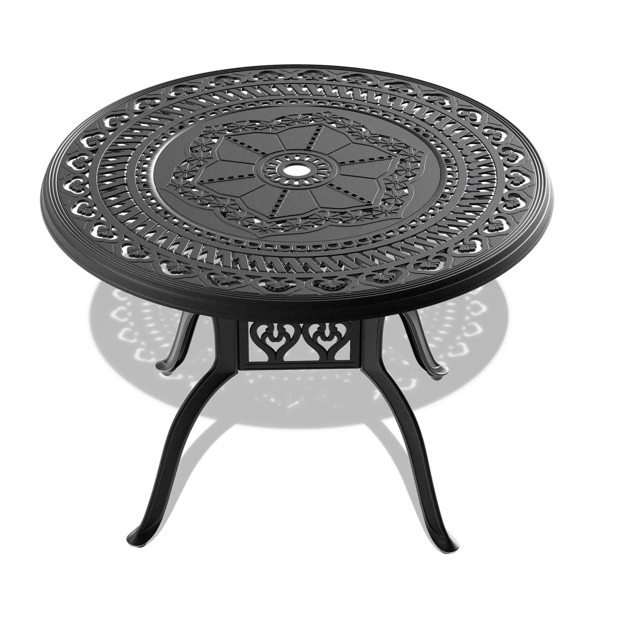 39.37-inch Cast Aluminum Patio Dining Round Table