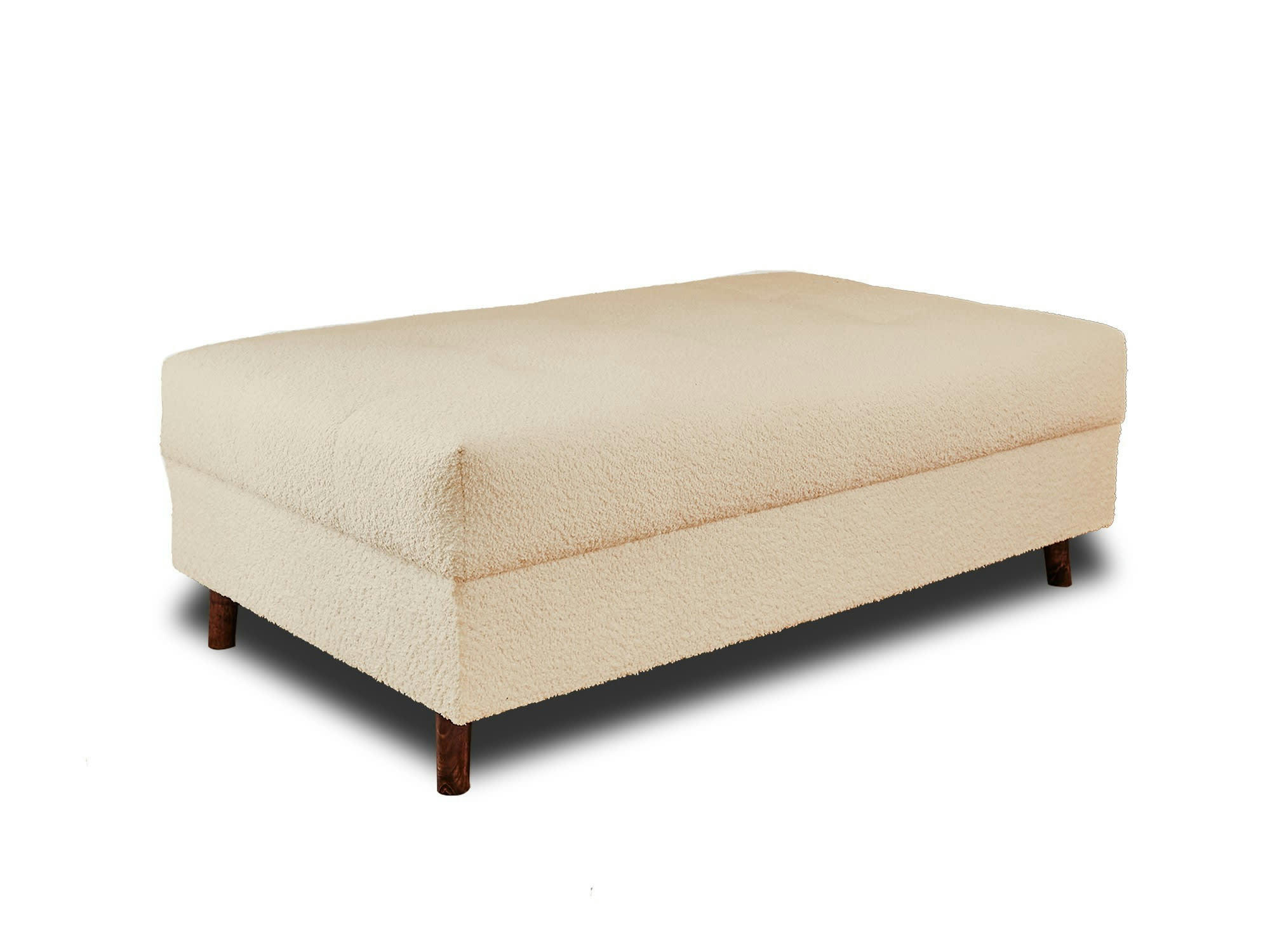 RUNE - Pouf en tissu bouclette beige