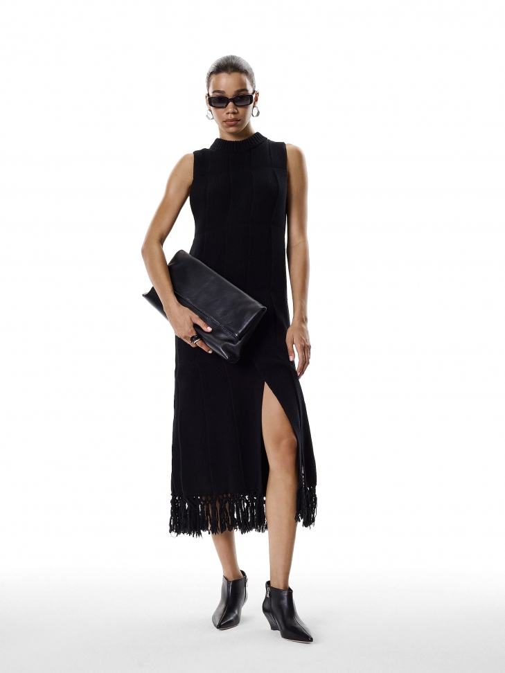 Black short boots on a platform