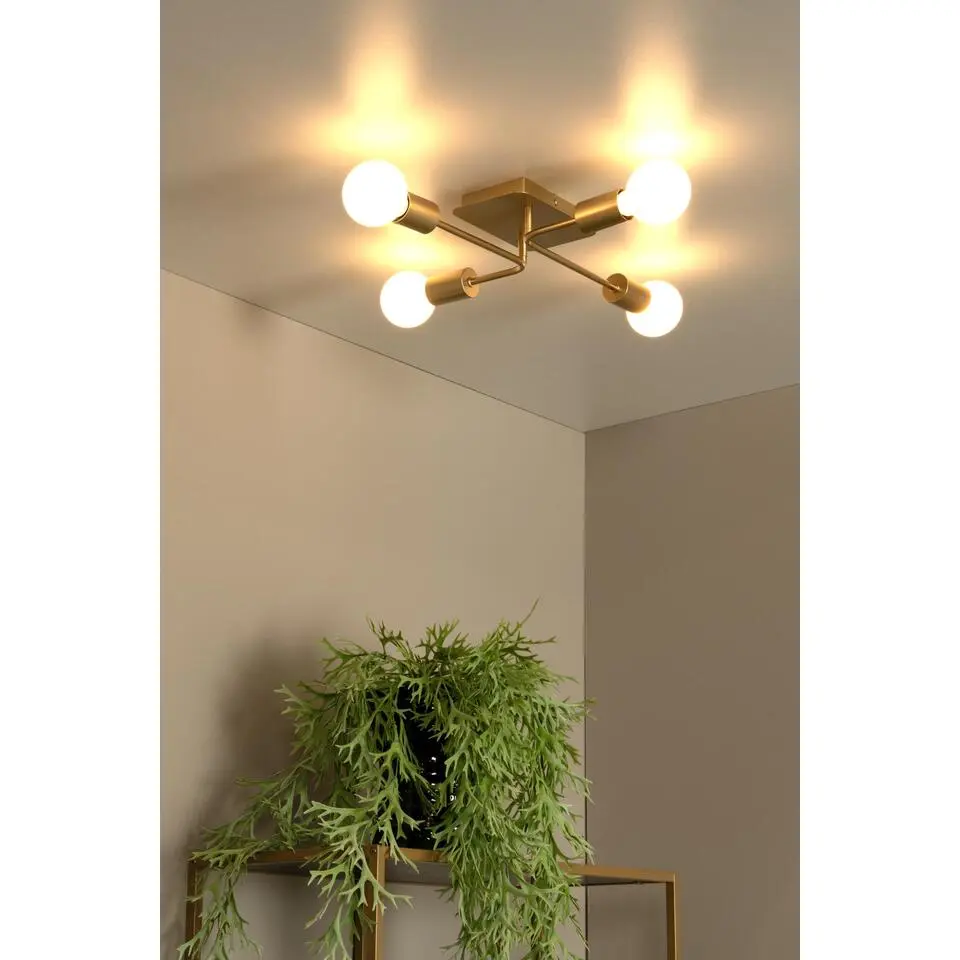 Lucide LESTER Plafonni&egrave;re - Mat Goud / Messing