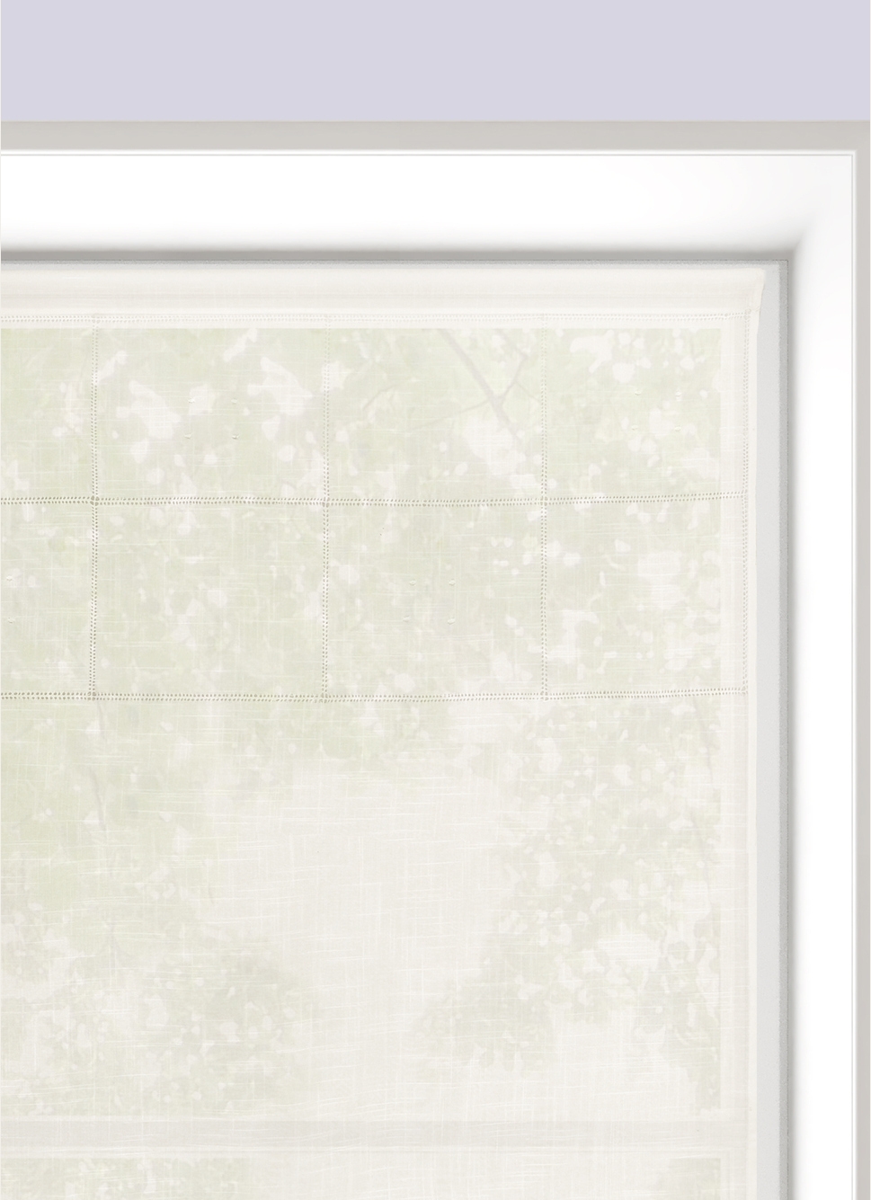 VITRAGE BLANC AJOURÉ ET BRODÉ 90 X 120 CM BLANC