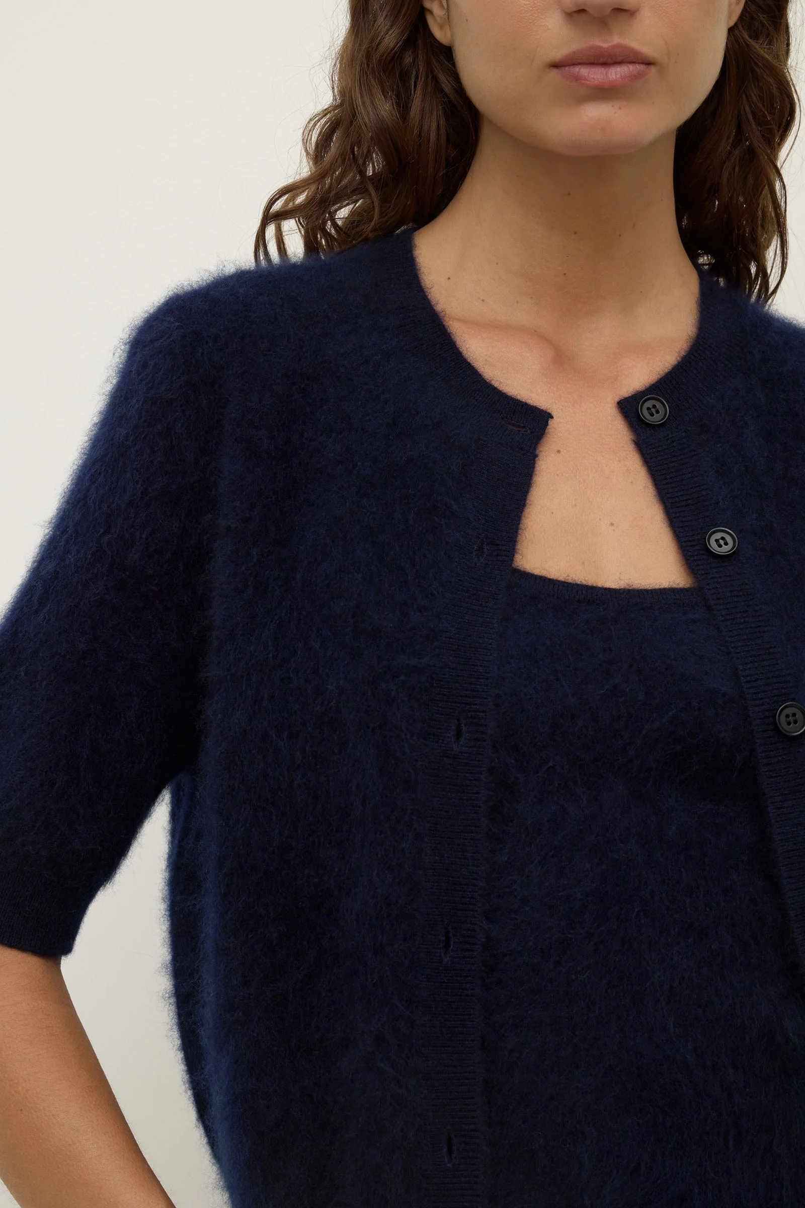 Carina Wool Short Sleeve Cardigan