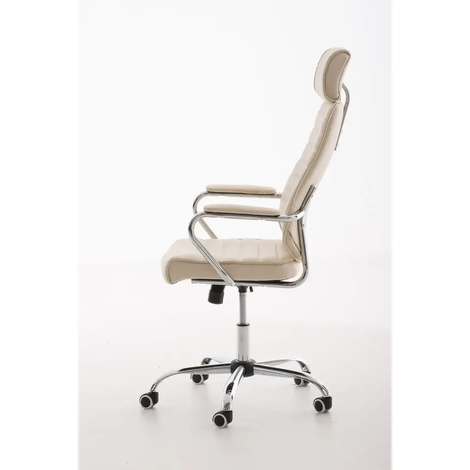 CLP Bureaustoel Rako V2 chroom Frame - Kunstleer - creme