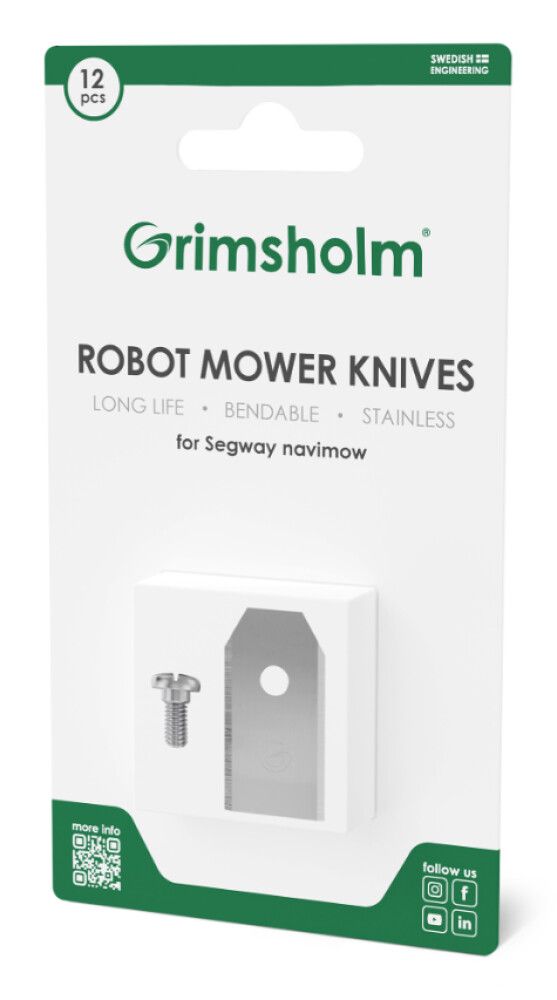 GRESSKLIPPERKNIV GRIMSHOLM FOR SEGWAY NAVIMOW 12STK